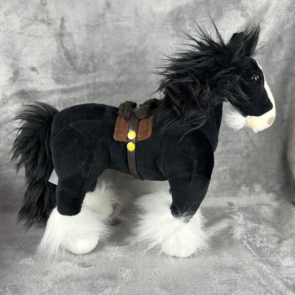 Disney Pixar Brave Angus Horse Plush Stuffed Animal Black‎ White 12 Inch 201320
